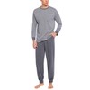 Sykooria Long Men's Pyjamas with Cotton Cuffs, 2-Piece Pyjamas with