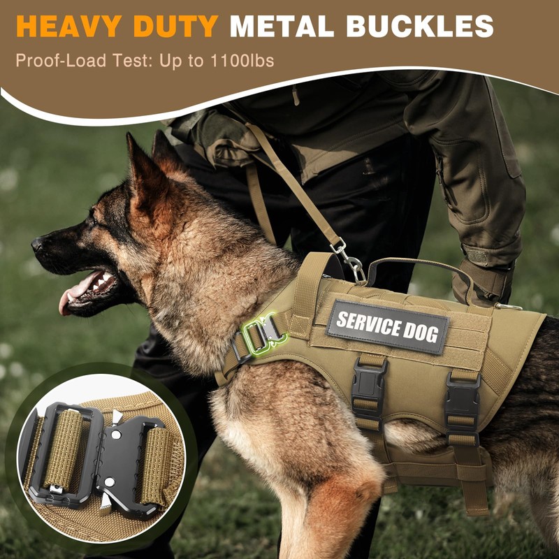 WINSEE Service Dog Vest Harness for Medium Dog, Tactical Working