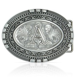 Belt Buckles Men Western Cowboy - Silver Belt Buckle Cowboy Belt Buckle for Woman, Initial Belt Buckle Men Cowboy Buckle Cowgirl Belt Buckle Western Belt Buckle for Men Women Boys Girls, 2024 New A