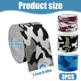 SGERUFZ 3 Rolls Kinesiology Tape, Waterproof Kinesio Tape and Sports Tape for Sports, Muscles, Shin Splints, Ankle, Knee, Shoulder