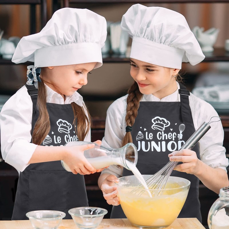 Halinuia Kinder Küchenschürze Wasserfest Verstellbar Le Chef Junior mit 2