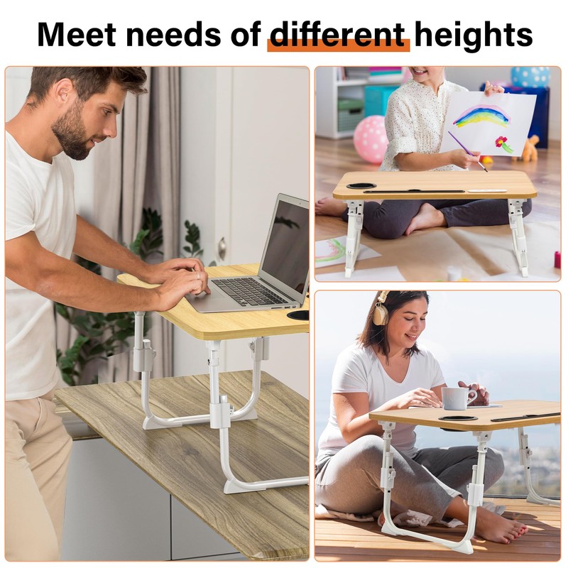 DECOSIS Laptop Bed Desk Height Adjustable, Bed Laptop Table with