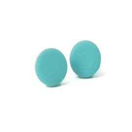 Turquoise Blue Stud Earrings for Women, Clay Geometric Jewellery Gifts for Her Under 10 (15mm)