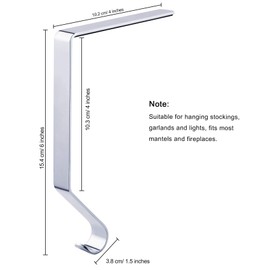 Sunshane Christmas Stocking Holders Metal Mantel Stocking Hanger Hooks Fireplace Hang Grips for Christmas Party Decorations (Silver, 6)