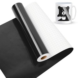 Glossy Black Permanent Vinyl for Cricut, Lya Vinyl Glossy Black 12" x 50Ft Permanent Adhesive Vinyl Roll for CRI-Cut, Silhouette Cameo, Vinyl Roll for Craft Cutter