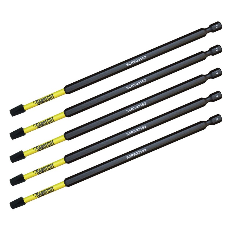 5 x SabreCut SCRSQ2152_5 152mm SQ2 Square Magnetic Impact Screwdriver