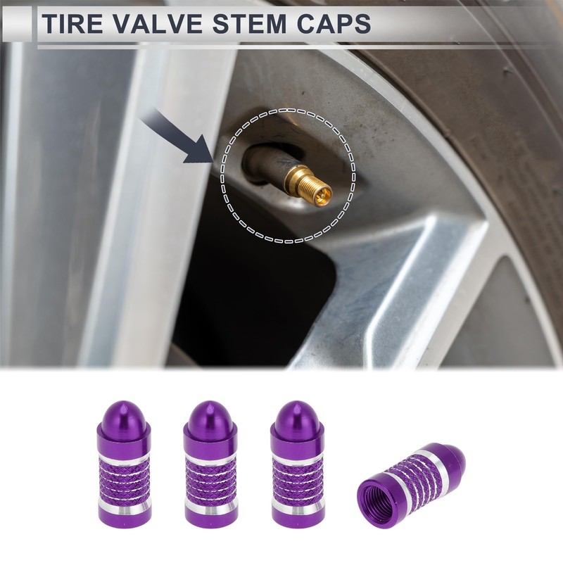 RATCHROLL 4 Pcs Tire Valve Stem Caps Decorative 7x27mm Tyre