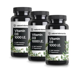 Natural Elements Vitamin D3 1000IU Tablet natural elements Vitamin D3, 3 units, 365 tablets / 내추럴엘리먼츠 비타민D3 1000IU 타블렛 natural elements Vitamin D3, 3개, 365정