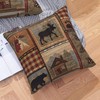 DATANSEN Set of 2 Square 20x20 inch Retro Brown Throw