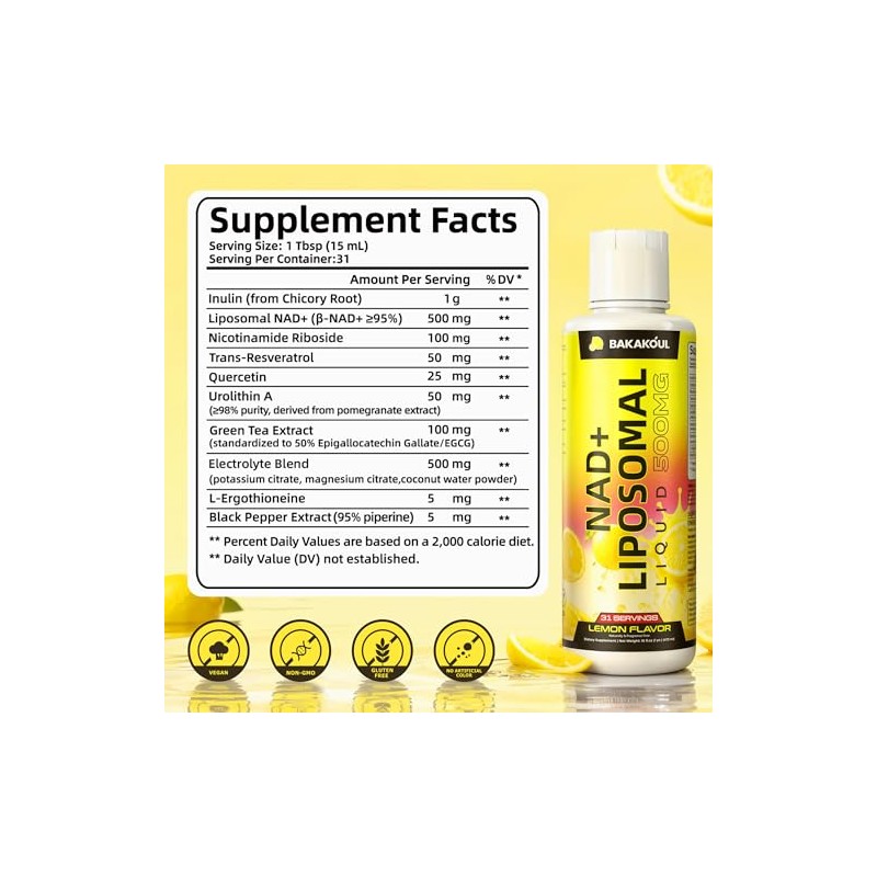 Suplemento líquido liposomal NAD+ - Diseñado para ayudar a apoyar