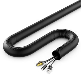 deleyCON 3.0 m Cable Tube with Zip, 40 mm Diameter, Cable Management, Cable Duct, Cable Protection, Robust Nylon Cable Sheath, Household, Office, Desk,