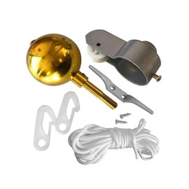 Flagpole accessories, flagpole accessory kit, flagpole parts, flag pole accessories rope for garden decoration, golden ball clamp, round, household rope, rope pulley