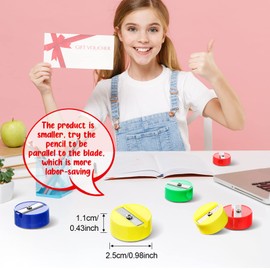 800 Pcs Pencil Sharpeners Pocket Sized Manual Pencil Sharpener Round Handheld Crayon Sharpener Assorted Colored Pencil Sharpener for Party Favors, Goodie Bags, Classroom Prizes and School Supplies