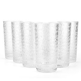 22-ounce Honeycomb Hiball Glasses Plastic Tumbler Acrylic Glasses, set of 6 Clear