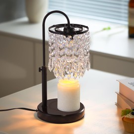 LUBITA Candle Warmer Lamp with Timer Dimmer and 3 Bulbs, Lamp Candle Warmer with Marble Base,Wax Melt Warmer for Jar Candles, Birthday Gifts for Women Mom, House Warming Gifts New Home Decor