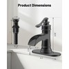 BATHLAVISH Matte Black Waterfall Bathroom Faucet, Single Handle Bathroom Sink