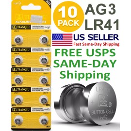 Battery 10 Pack *2027* AG3 LR41H 392H LR376 CX42 1.5V Alkaline Battery Watch toys pcs