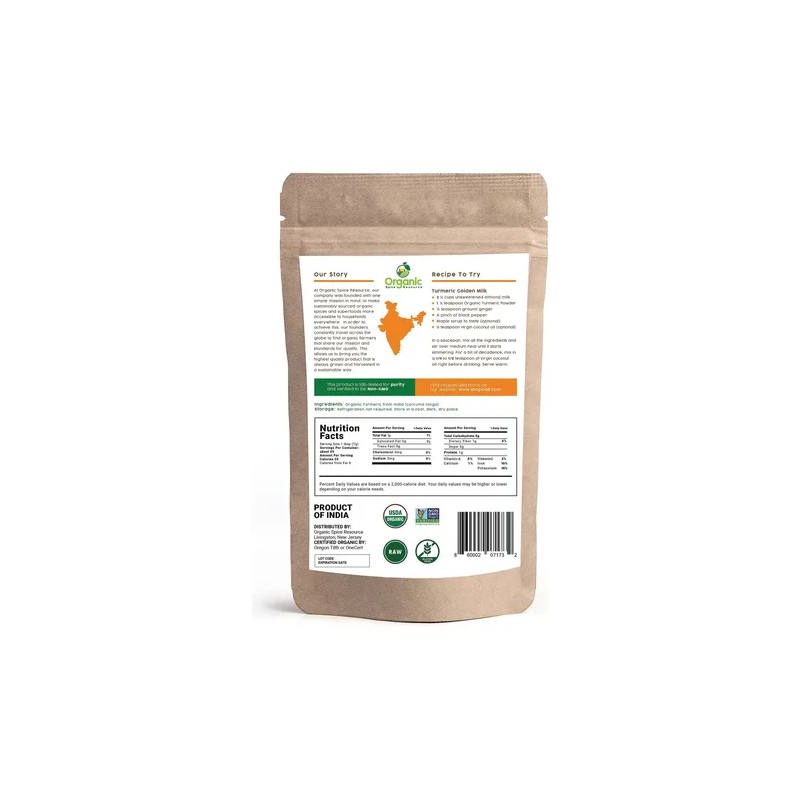 Organic Spice Resource Cúrcuma Orgánica En Polvo 454 G