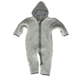 Lilano Wool Felt Winter Suit with Lined Hood, 80% Wool, 20% Organic Cotton, Unisex, Natural, 3-6M or 6-9M, Winter Suit, gray, 86
