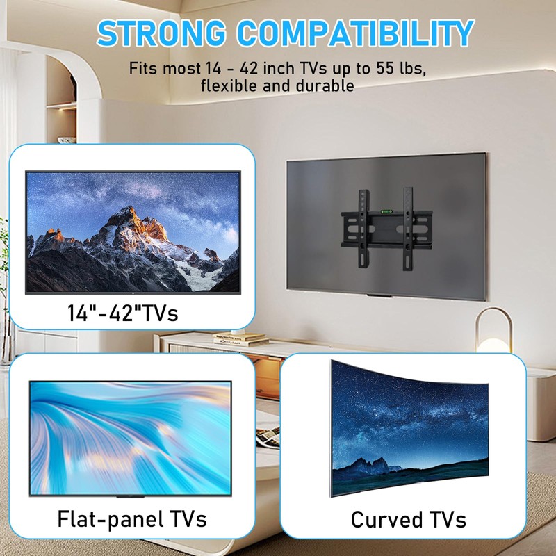 TV Wall Mount, Tiltable TV Wall Mount, Universal TV Mount