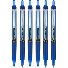 Pilot Precise V7 RT Retractable Rolling Ball Pens, Fine Point, Blue Ink, 6 Pack