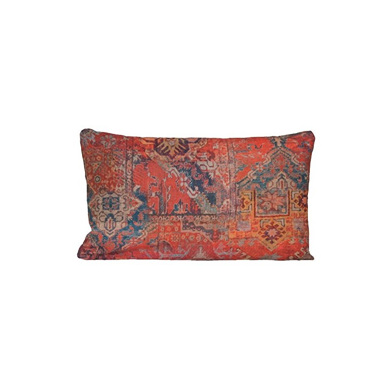 Arcobaleno London Ethnic Rug Red Printed Cushion Cover Decorative Pillow