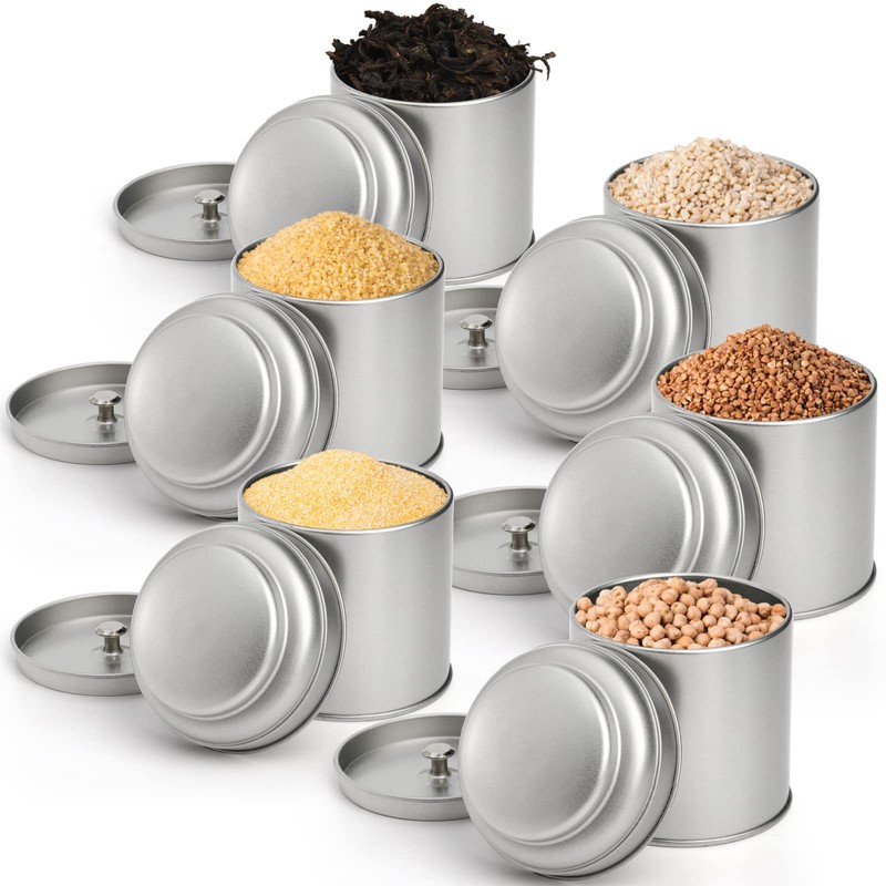 Lawei 9 Pack Tea Tins Canister with Airtight Double Lids,