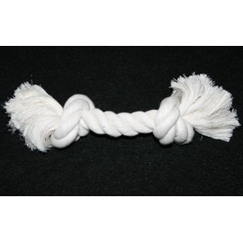 100% White Cotton Healthy Choice Dog Puppy Pet 100% Cotton 8" Twisted Rope Knot Chew Toy USA Made
