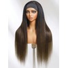 UNICE Headband Wig Human Hair with Drawstring Yaki Straight 20