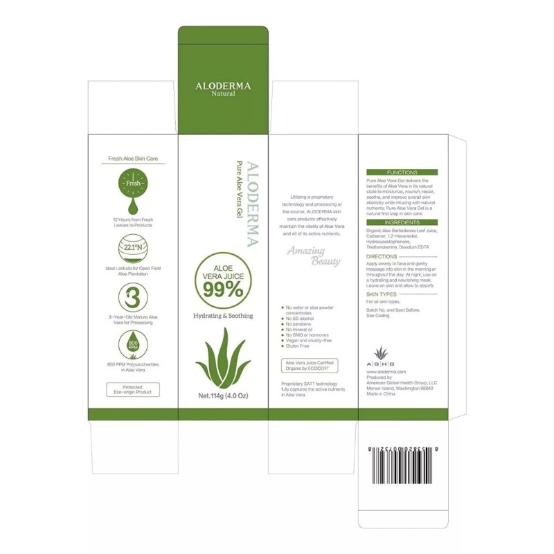 Aloderma Aloderma Gel De Aloe Vera 99% Orgánico