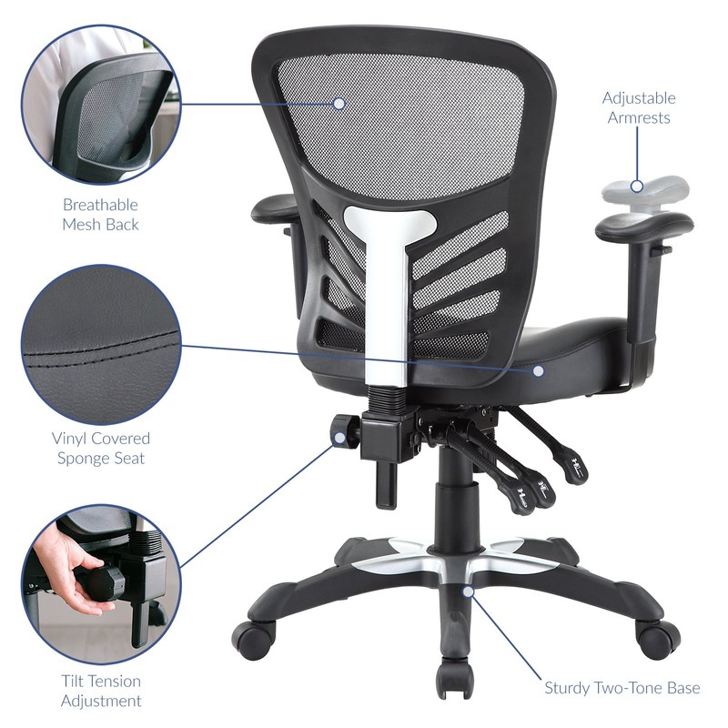 Modway Articulate Mesh Office Chair with Fully Adjustable Vegan Leather