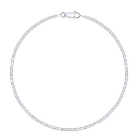 Planetys - Marine Chain Bracelet 925 Sterling Silver Rhodium-Plated 2.3 mm Width Lengths 18-19-20-21 cm, Sterling Silver, without stone