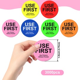 3000 Pcs 1.5 Inch Inventory Control Label Permanent Adhesive Restaurant Quality Food Labels Use First Stickers Food Service Disposable Labels Small Circle Stickers