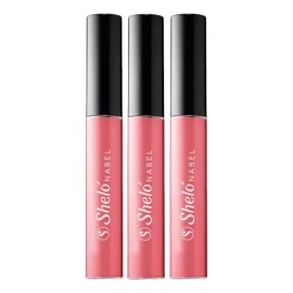 Pack de 3 Brillos Labiales Sheló Nabel con Aloe Vera, Tono Coral