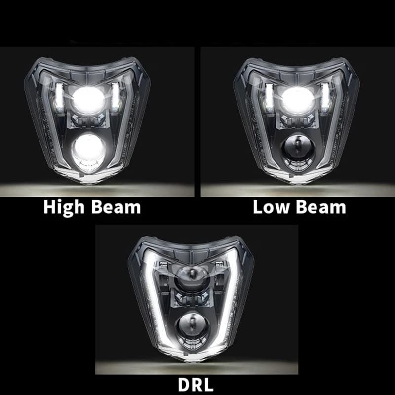 JFG RACING Dirt Bike Headlight,Universal Dirt Bike Front Light Motorcycle