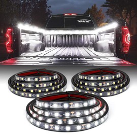 Xprite 3PCS 60" Inch White LED Truck Bed Lights Strip Kit, Pickup Under Body Bed Decoration Lighting Bar for Cargo Trucks Vans SUV RV Boat, with On/Off Switch