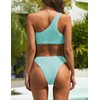 YIMISAN Womens Bikini Sets One Shoulder Top with Low Waisted