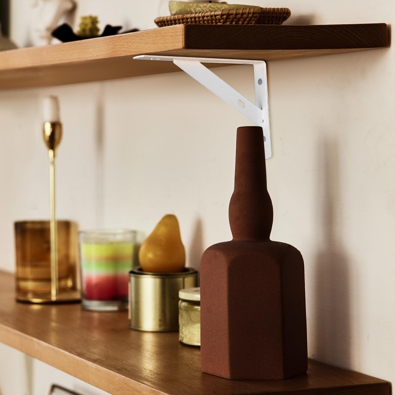 Pack of 8 Shelf Brackets, 90 Degree Shelf Brackets, Metal