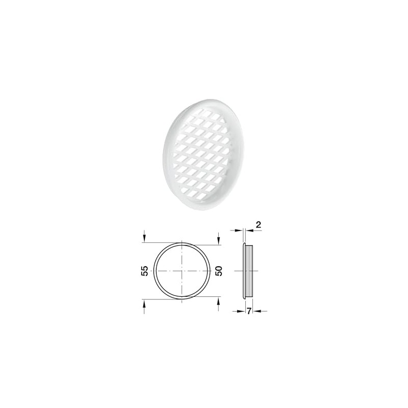 cyclingcolors 5x Ventilation Grille Exhaust Grille Outer Grille Round Total
