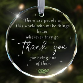 There are People in This World Who Make Things Better Wherever They Go Glass Ornaments Gifts for Women, Thank You Christmas Crystal Thanksgiving Ornaments Gifts for Christmas Tree