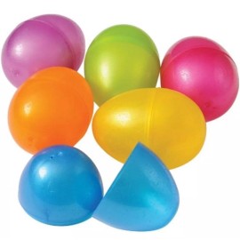 Fun Express 6 Plastic Eggs Multi-Colors 3 1/8 Inch