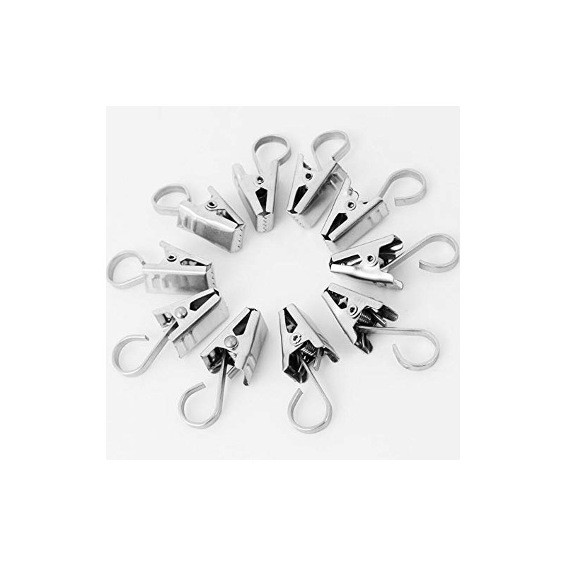 Yitaocity 50Pcs Stainless Sliver Metal Sprung Curtain Alligator Clips Hook