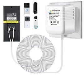 XZGm18V500MA doorbell Power Adapter, Video doorbell Special Power Transformer, Compatible with Ring, Nest, Eufy, Wyze, Arlo Wireless Video doorbell (with 196in Cable White)