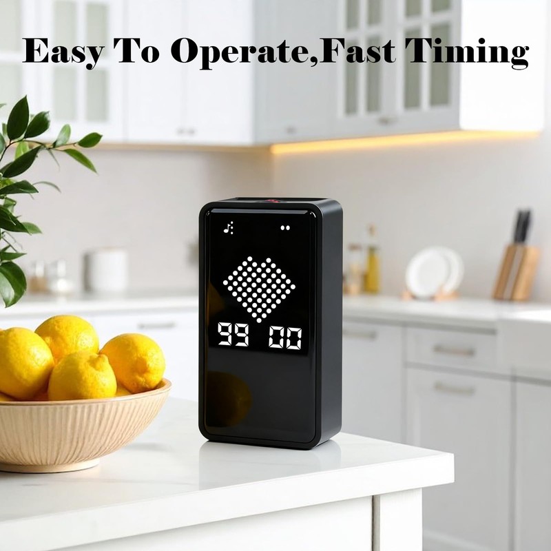 Digital Hourglass Timer, Magnetic Visual Focus Timers with Adjustable Alarm