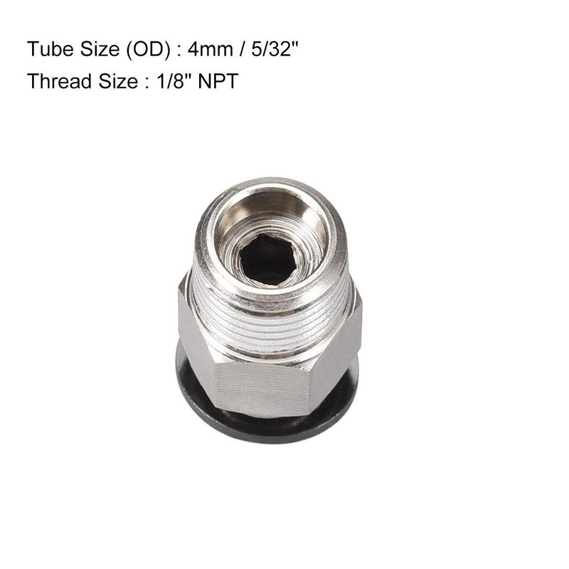 sourcing map Straight Pneumatic Push to Quick Connect Fittings 1/8NPT