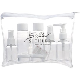 Sichler Beauty Travel Set: Travel Zipped Bag with 7 Containers for Cabin Luggage (Travel Bottle Sets)