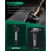 SCITOO UF596 4 ignition coils with 4 iridium Spark Plugs