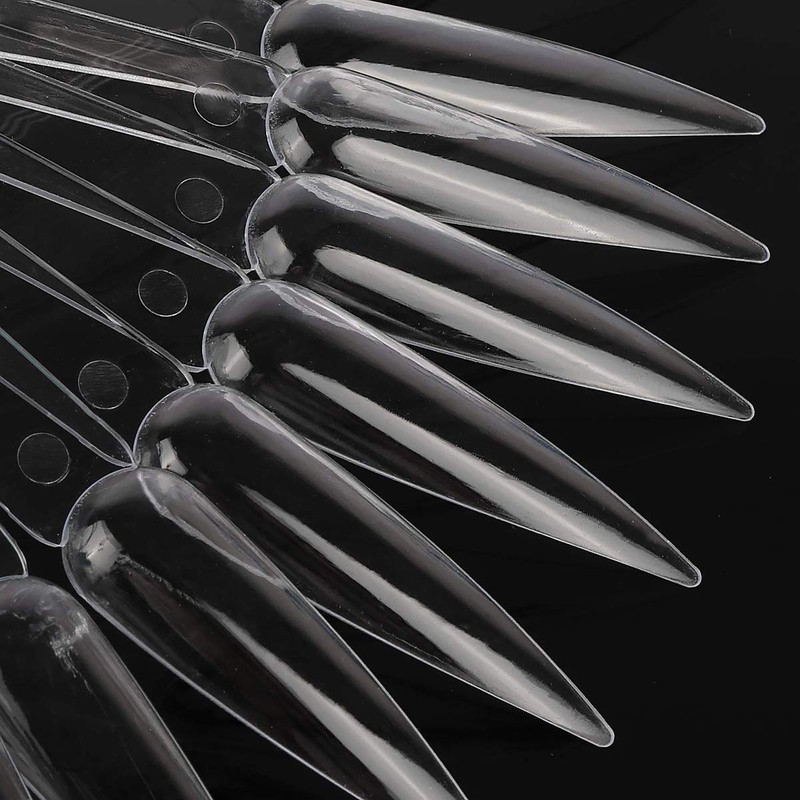 100pcs GOGOONLY Nail Display Sticks Transparent Stiletto Tips Nail Art