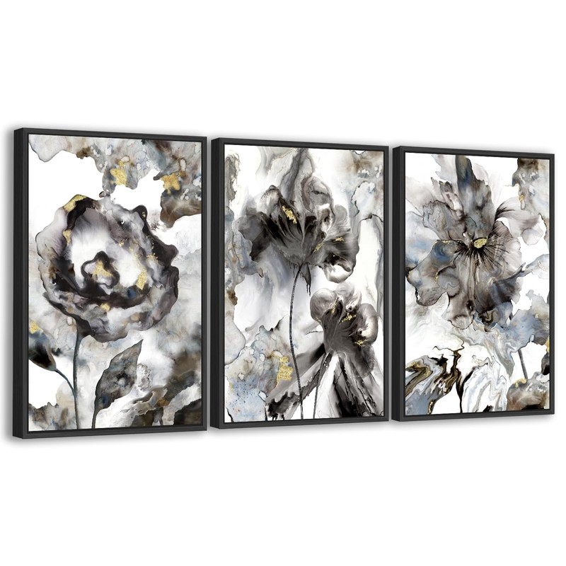 ASDCEUTICALS Large Canvas Wall Art - Framed Floral Abstract Wall