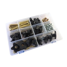 129 Piece Jig Fixture T Track Hardware Kit 5/16 18 Threads with Knobs, T Bolts, Threaded Inserts 129PJHK-5/16